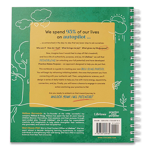 Lifelines Guided Journal: Practice Makes Purpose by Melissa Bernstein and Shiri Mund, PhD, Green Tree Cover, (90) Sheets (171101)