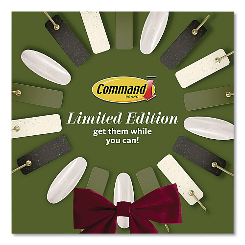 Command Limited Edition Decorative Hook Variety Pack, (4) Small (Supports 1 lb), (2) Medium (Supports 3 lb), Plastic, White, 6/Pack (PRMHP6ESF)
