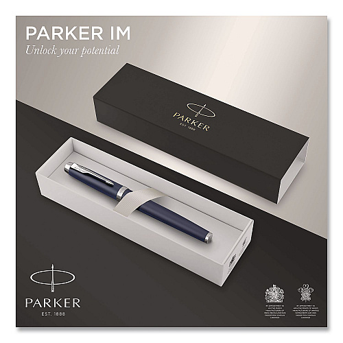 Parker IM Premium Rollerball Pen, Gift Box, Stick, Fine 0.7 mm, Black Ink, Black/Chrome Barrel (1931661)