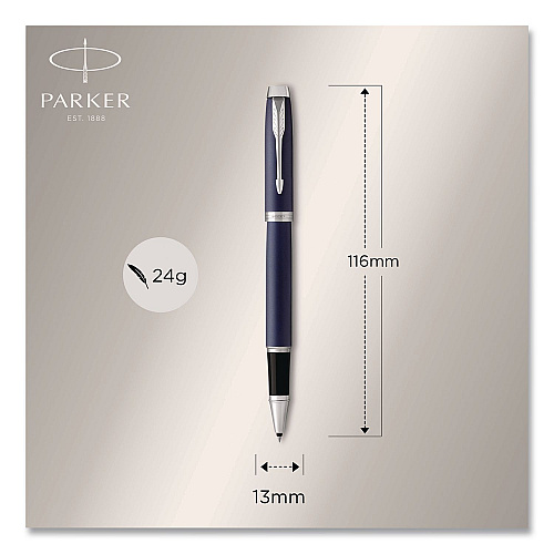 Parker IM Premium Rollerball Pen, Gift Box, Stick, Fine 0.7 mm, Black Ink, Black/Chrome Barrel (1931661)