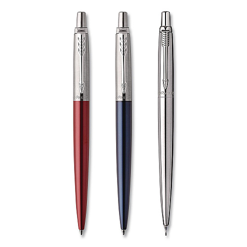 Parker Jotter Retractable Pen and Pencil Set, (1) Medium Blue Ballpoint Pen, (1) Medium Black Gel Pen, (1) 0.7 mm Mechanical Pencil (2032740)