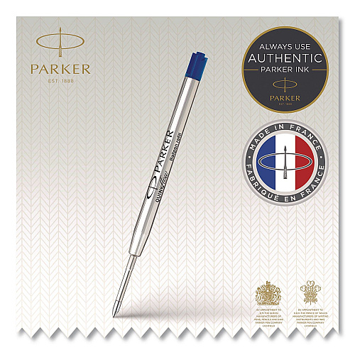 Quinkflow Refill for Parker Ballpoint Pen, Medium Conical Tip, Blue Ink, 3/Pack (2119152)