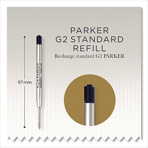 Quinkflow Refill for Parker Ballpoint Pen, Medium Conical Tip, Black Ink, 10/Pack (2119153)