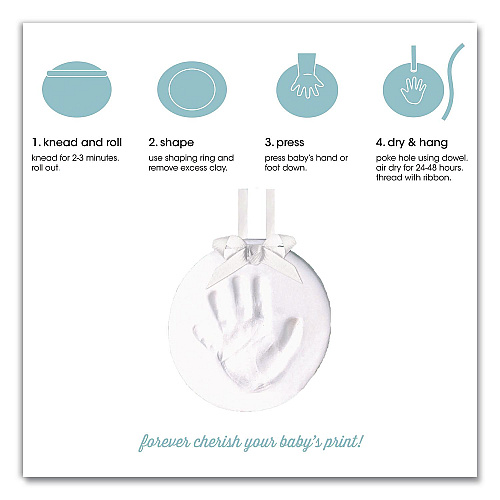 pearhead Babyprints Handprint or Footprint Keepsake Ornament Kit, 100% Baby Safe Impression Material/Shaping Ring/Ribbon/Pin (50020)
