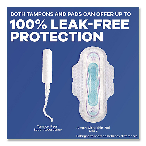 Tampax Pearl Tampons, Super Absorbency, 36/Pack (00370)