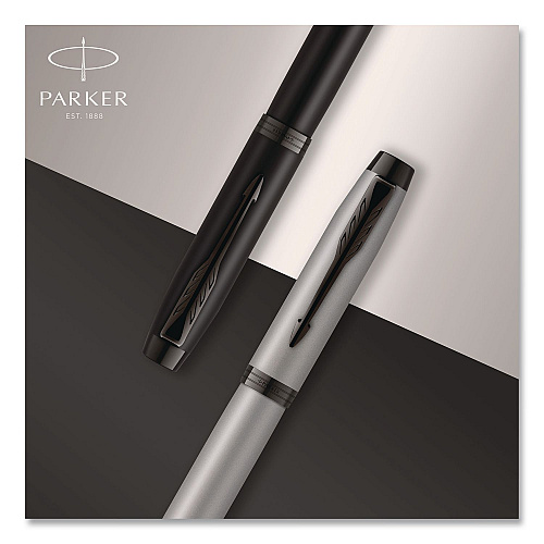 Parker IM Rollerball Pen, Monochrome Collection, Stick, Fine, Black Ink, Matte Black/PVD Barrel (2127743)