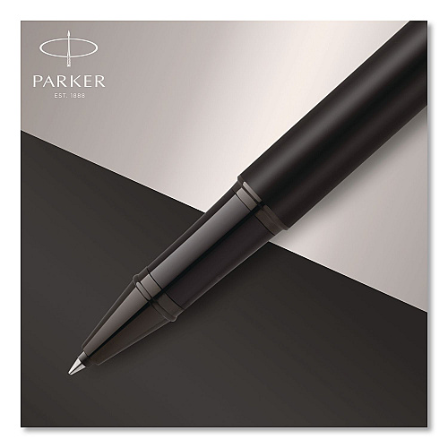 Parker IM Rollerball Pen, Monochrome Collection, Stick, Fine, Black Ink, Matte Black/PVD Barrel (2127743)