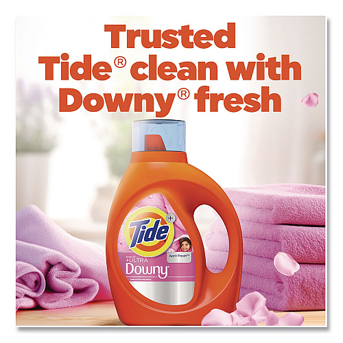 Tide Plus Boost of Ultra Downy Laundry Detergent, HE Compatible, April Fresh Scent, 73 oz Bottle (17523)