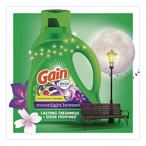 Gain Liquid Laundry Detergent, HE Compatible, Moonlight Breeze, 194 oz Bottle (19112)