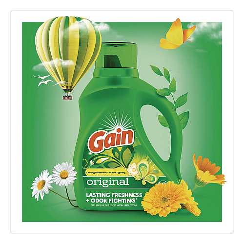 Gain Liquid Laundry Detergent, HE Compatible, Original Scent, 194 oz Bottle (19114)
