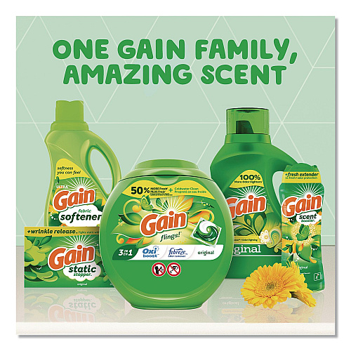 Gain Liquid Laundry Detergent, HE Compatible, Original Scent, 194 oz Bottle (19114)