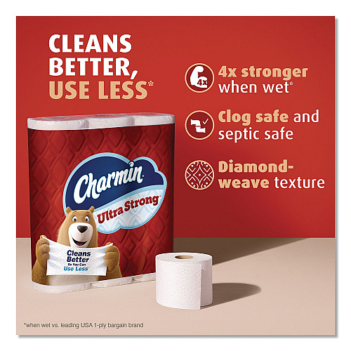 Charmin Ultra Strong Bathroom Tissue, Septic Safe, 2-Ply, White, 220 Sheets/Roll, 12 Rolls/Pack (32173)