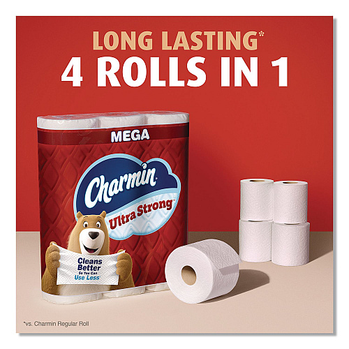 Charmin Ultra Strong Bathroom Tissue, Septic Safe, 2-Ply, White, 220 Sheets/Roll, 12 Rolls/Pack (32173)