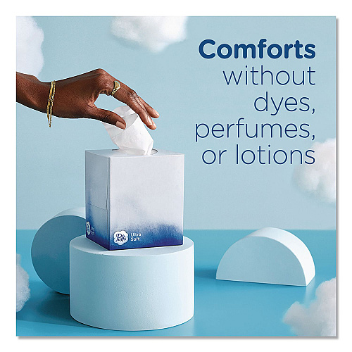 Puffs Ultra Soft Facial Tissue, 2-Ply, White, 72 Sheets/Box, 8 Boxes/Pack (61971)