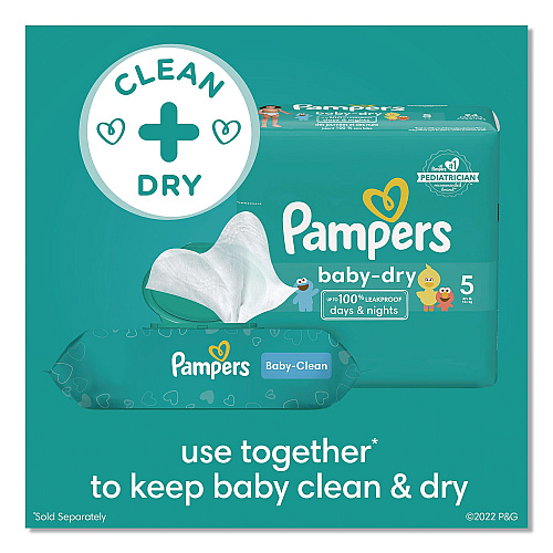 Pampers Baby-Clean Wipes, 6.7 x 7, Baby Fresh, White, 72 Wipes/Pack, 6 Packs/Carton (73278)