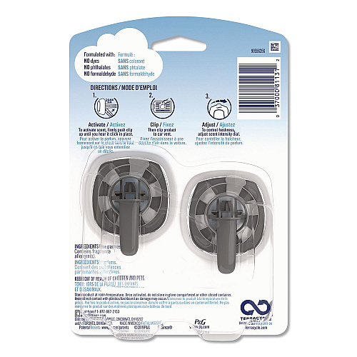 Febreze CAR Air Freshener, Linen and Sky, 2 mL, 2/Pack (811131)