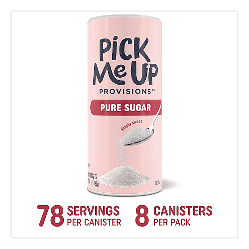 Pick Me Up Provisions Pure Sugar, 22 oz Canister, 8/Pack (PM62430)