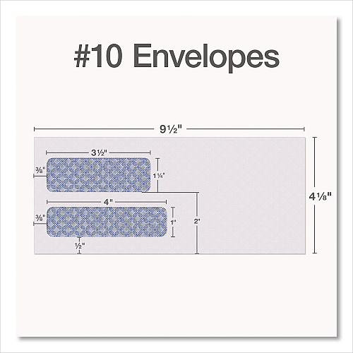 Quality Park Reveal-N-Seal Envelope, Security Tint, #10, Commercial Flap, Self-Adhesive Closure, 4.13 x 9.5, White, 500/Box (1014438)