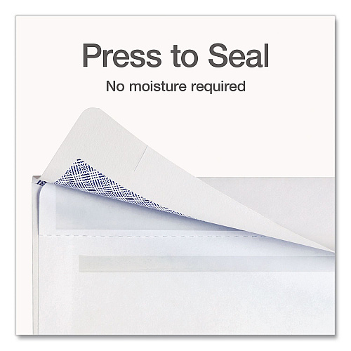 Quality Park Reveal-N-Seal Envelope, Security Tint, #10, Commercial Flap, Self-Adhesive Closure, 4.13 x 9.5, White, 500/Box (1014438)
