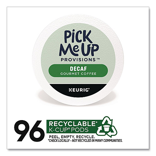 Pick Me Up Provisions Decaf Coffee K-Cups, Medium Roast, 96/Carton (PM62435CT)