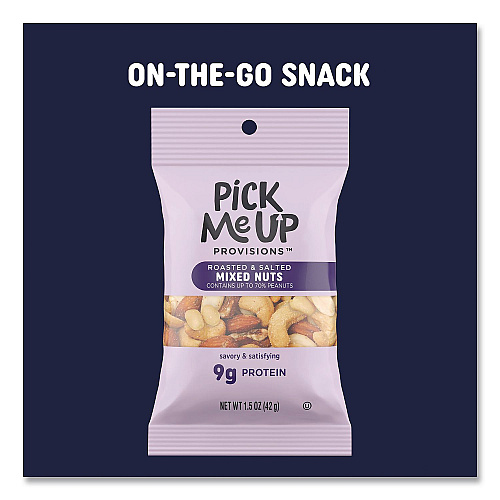 Pick Me Up Provisions Roasted and Salted Mixed Nuts, 1.5 oz Pouch, 36/Box (PM62982)