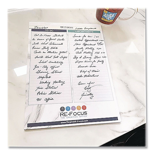 Re-focus the Creative Office Premium Legal To-Do/Appointment List Pads, List Format, (30) Light Blue/Dark Blue/White Marble 8.5 x 11 Sheets, 2/Pack (BLUELEGALPAD)