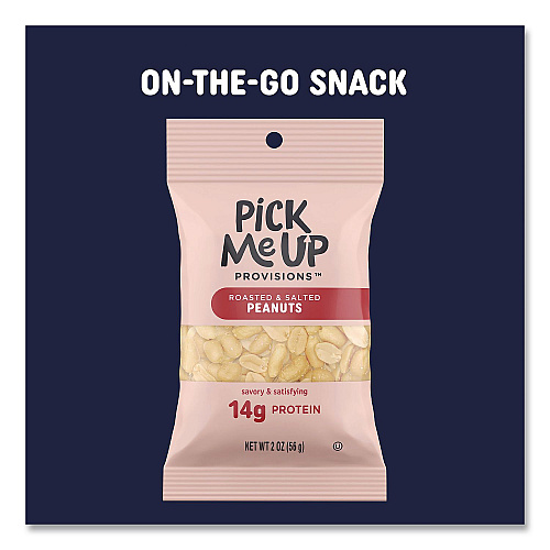 Pick Me Up Provisions Roasted and Salted Peanuts, 2 oz Pouch, 36/Box (PM62983)