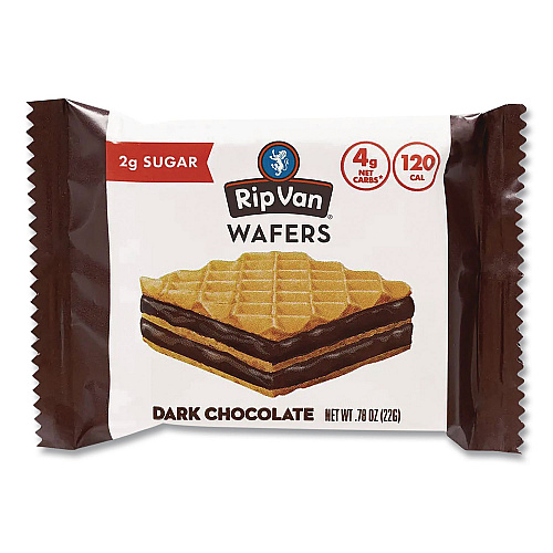 Rip Van Wafers, Dark Chocolate, 0.78 oz Packet, 16/Box (RVW70520)