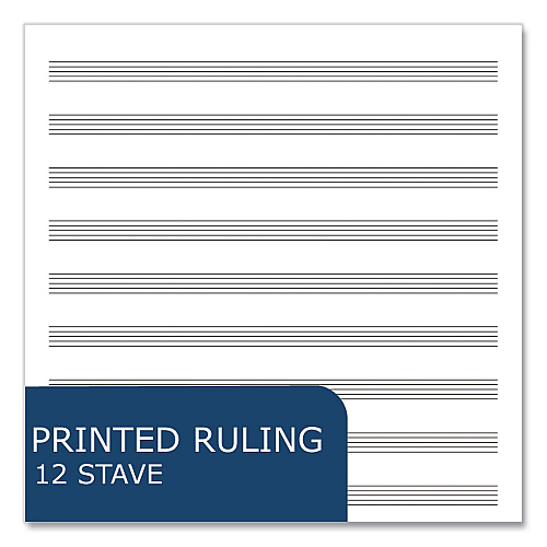 Roaring Spring Music Notebook, Music Transcription Format: 12 Staves, White Cover, (32) 11 x 8.5 Sheets (15009)