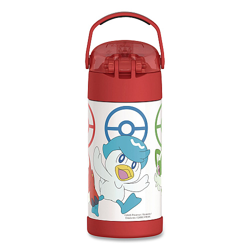 Thermos FUNtainer Pokemon Stainless Steel Vacuum Insulated Water Bottle, 12 oz, Multicolor (F4105PM6M)