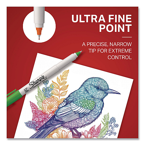 Sharpie Ultra Fine Tip Permanent Marker, Ultra-Fine Tip, Assorted Colors, 8/Pack (37600PP)