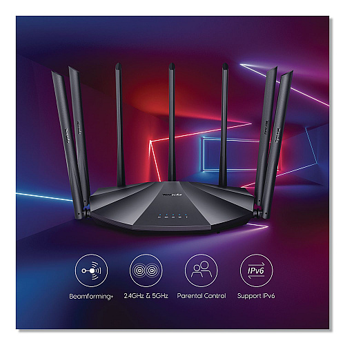 Tenda AC23 AC2100 Dual-Band Gigabit Wireless Router, 4 Ports, Dual-Band 2.4 GHz/5 GHz