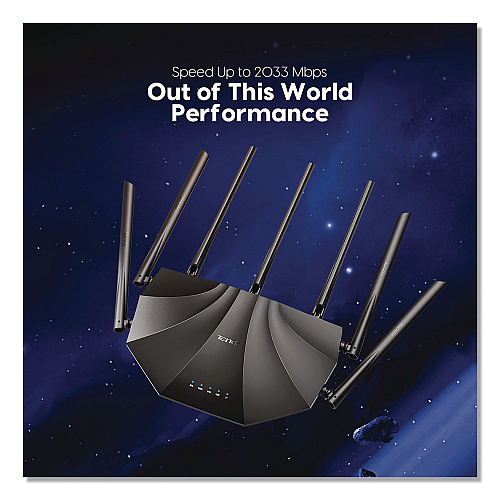 Tenda AC23 AC2100 Dual-Band Gigabit Wireless Router, 4 Ports, Dual-Band 2.4 GHz/5 GHz