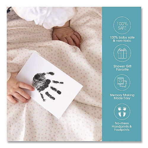 pearhead Babyprints Clean-Touch Ink Pad, Newborn Size Accommodates Hand/Feet Up to 2.25" x 3.5", Clean-Touch Ink Pad/(2) Imprint Cards (00007)