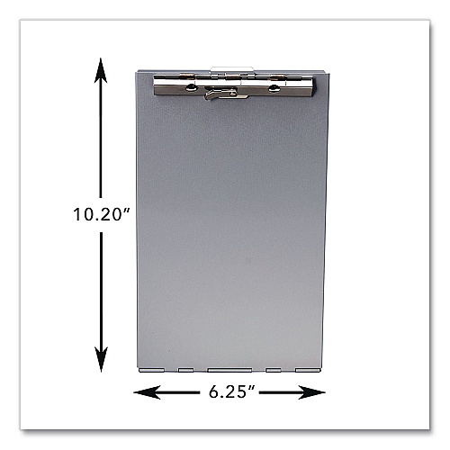 Saunders Redi-Rite Aluminum Storage Clipboard, 1" Clip Capacity, Holds 6 x 10 Sheets, Silver (SAU00213)