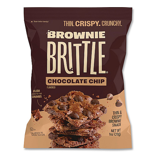 Sheila Gs Brownie Brittle Crunchy Brownie Snack Variety Pack, Chocolate Chip and Salted Caramel, 2 oz Bag, 20/Carton (KAR01416)