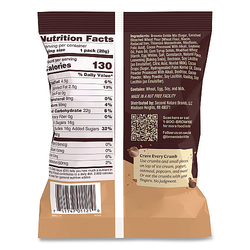 Sheila Gs Brownie Brittle Crunchy Brownie Snack Variety Pack, Chocolate Chip and Salted Caramel, 2 oz Bag, 20/Carton (KAR01416)