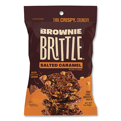 Sheila Gs Brownie Brittle Salted Caramel Brownie Snack, 2 oz Bag, 24/Carton (SGB01132)