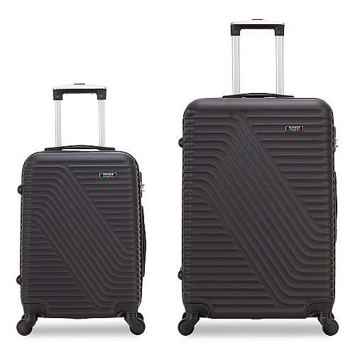 TUCCI VOYAGE Vertice ABS 2-Piece Luggage Set, Black (V000102PCBLK)