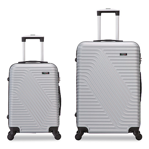 TUCCI VOYAGE Vertice ABS 2-Piece Luggage Set, Silver (V000102PCSLV)