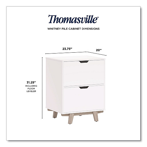 Thomasville Whitney 2-Drawer Lateral File Cabinet, Letter/Legal Size File Drawers, 23.75" x 20" x 31.25", White (SPLSWHLFTV)
