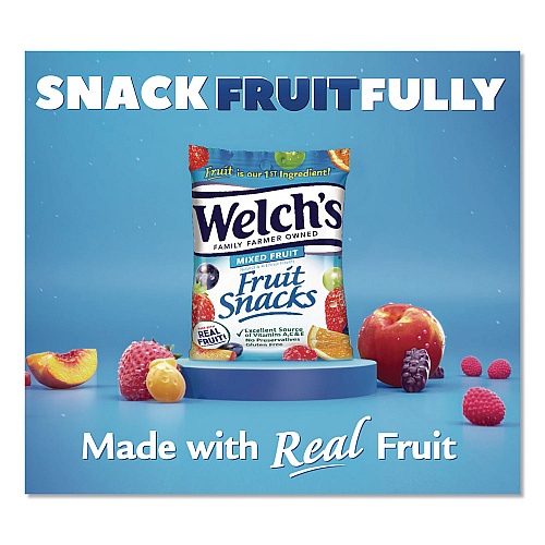 Welch's Mixed Fruit Snacks Club Size, 0.8 oz Packet, 66/Box (24328406)