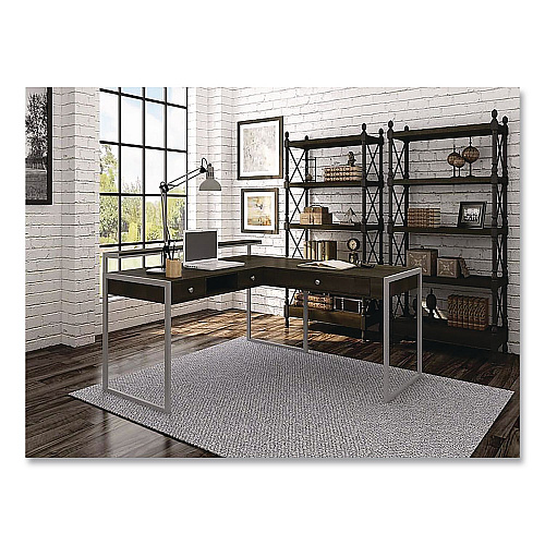 Whalen Asherton L-Shaped Corner Desk, 60" x 60" x 35.88" (Left) and 30" (Right), Fawn Aged Oak/Titanium (SPUSASHD)