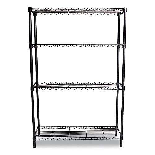 Whalen 4-Shelf Wire Shelving Unit, 36w x 14d x 54h, Black (WS1436544B)