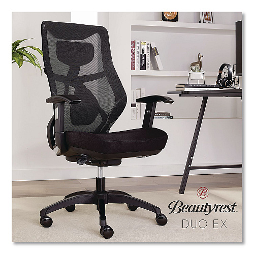 Beautyrest Duo-EX Ergonomic Mesh Back Task Chair, Supports Up to 275 lb, 19" to 22" Seat Height, Black (60051GRY)