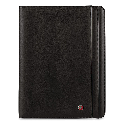 Wenger Merit Vinyl Padfolio, 8.5 x 11 Pad, 10.2 x 13, Open Style Closure, Black (601388)