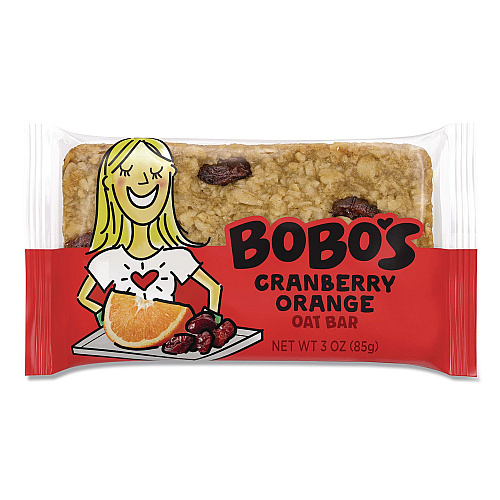 Bobo's Oatmeal Bars, Cranberry Orange, 3 oz Individually Wrapped, 12/Box (00049)
