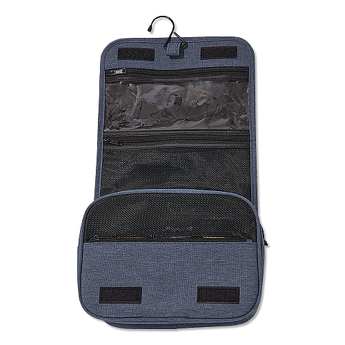 Brookstone Fabric Toiletry Bag, 8.66 x 3.35 x 8.46, Blue (BNKM0001)