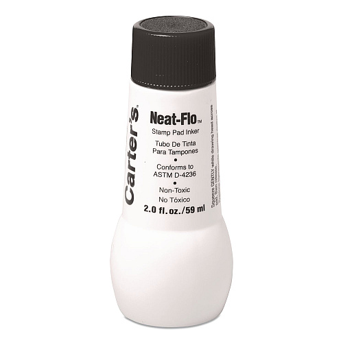 Carter's Neat-Flo Stamp Pad Inker, 2 oz Bottle, Black, 36/Carton (21448CT)