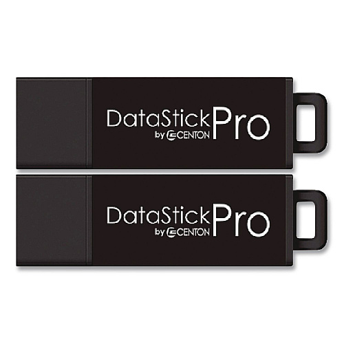 Centon DataStick Pro USB 3.2 Type A Flash Drive, 512 GB, Black, 2/Pack (S1U3P6512G2)